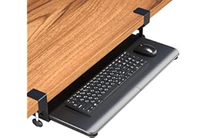 ‎BONTEC BONTEC Taca na Klawiaturę Pod Biurko, Wysuwana Szuflada na Klawiaturę z Solidnym Zaciskiem C, 650 x 300 mm, Ergonomiczne Rozwiązanie do Domu i Biura