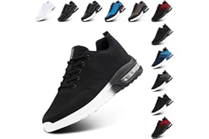 NEOKER Turnschuhe Damen Herren Laufschuhe Sportschuhe Running Shoes Tennisschuhe Air Sneakers Fitnessschuhe Leicht Outdoor Schwarz Grau Gr.36-48 EU