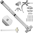 VEVOR Door Push Bar Panic Bar Exit Device Lock Handle/Alarm Commercial Emergency Exit Bar Panic Exit Device for Wood Metal Door Panic Exit Bar Metal Hardware Latches with External Lever with Door Knob