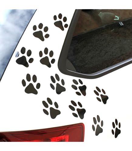 Auto sticker Love met hondenpootjes afmeting 8 x 15 cm | Raam sticker