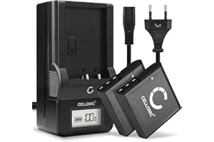 CELLONIC, Batterie LB-060 pour Appareil Photo – Compatible avec Kodak PIXPRO AZ525, AZ528, AZ522, AZ361 (3.7V, 950mAh) 2 Pièces + Chargeur