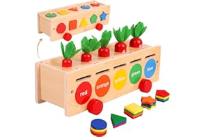 LZDMY 3 en 1 Jouet pour Bébé Depuis 1 an | Montessori Jouets 12-36 Mois Garçons et Filles | Couleurs et Formes Catégories Jouets éducatifs pour Enfants Cadeaux de Noël (Carotte Coin Box)