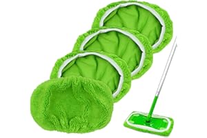 YUUNAIE Panno di Ricambio in Microfibra Compatibile con Swiffer Sweeper, Mocio di Ricambio Riutilizzabile Tessuto Corallo per Uso Bagnato e Asciutto 4 pezzi