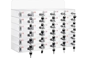 LVRUIEDS Almacenamiento Para Teléfono Móvil, Con 12/15/20/25/30/40 Ranuras, Casillero Transparente Para Teléfono Móvil Con Cerradura, Gabinete De Almacenamiento Para Teléfono Móvil De Escritorio(30 Sl