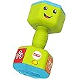 Fisher-Price Laugh & Learn Countin' Reps Dumbbell - UK English Edition, musical rattle toy with learning content for baby and toddler ages 6-36 months, GRF30,Multicolor,6.5 x 14 x 7.01 cm