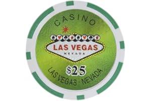 Brybelly Las Vegas Casino Poker Chip Heavyweight 14-gram Clay Composite Pack of 50