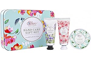 BODY & EARTH # LOVE Juego de Loción de Manos Juego de Regalo de Crema de Manos Tamaño Viaje, 2* Cremas de Manos 1*Crema Exfoliante Caja de Regalo Reparación y Humectación de Manos Secas para Navidad
