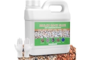 NAKUTITA 1L Kieskleber, Bindemittel für Kieselsteine, Steinversiegelung Bindemittel, Ungiftig Gebrauchsfertig Harzkieskleber Mulch Kleber für Blätter, Landschaftsbau, Gartenwegen, Rabatten