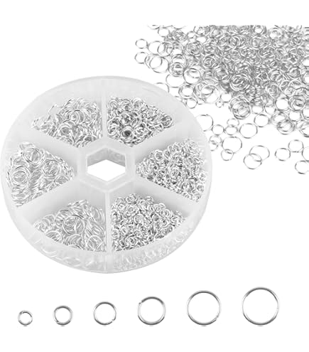 Housweety 100pcs in acciaio INOX Open Jump Rings placcata argento