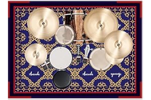 ‎RV MURTS Aucuda Drum Teppich, 120x180 cm Schlagzeugteppich, Schallschutz Teppichmatte, Rutschfeste Schallschutzmatte, Schallschutzteppich Für Bassdrum-Snare, Schlagzeugteppich Mit Klettverschluss Oriental