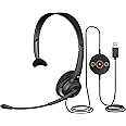 Cyber Acoustics Mono USB Headset with ENC (AC-104ENC) – Advanced Environmental Noise Cancelation, Audio for Calls & Music, in-Line Control Module, Perfect for Call Center, Classroom, Home
