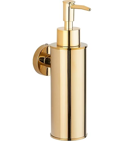 WALL MOUNT 500ML DOUBLE DISPENSER GOLD CHROME BOTTLE HOLDER