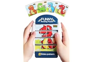 FULLWARE Drehbares 3D Puzzle 16 Teile 3 4 5 6 Jahre, Flugzeug Autofahrt Beschäftigung Kinder, Kleine Geschenke für Jungen Mädchen Schüler, Konzentration Geschicklichkeits Knobelespiele Kinder 8 10(Dinosaurier)