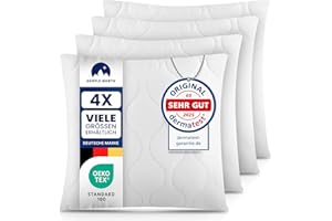 Gentle North Kopfkissen (50x50 cm groß) - 4er Set Kissen für Bett und als Dekokissen - Mit Reißverschluss für Füllung - Sofakissen - Zierkissen für Couch und Sofa - Ökotex - Waschbar bis 60° - Weiß