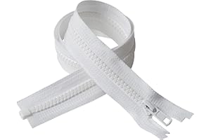 IPEA Zipper Long 55 cm – White Colour – 2 Units – Chain Size #5 – Zippers Divisible for Glare Sewing Furniture Jackets – Zip – Width 30 mm