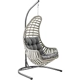 Capri Swing Dat&ccedil;a Tekli Rattan Bah&ccedil;e Balkon Salıncağı Cappuccino