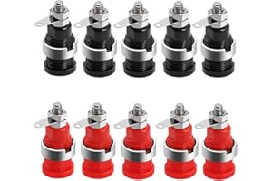 Oiyagai Lot de 10 Sockets Banane 4mm, Bornes de Connexion avec Protection (5 Rouges + 5 Noirs)