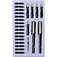 worison Calligraphy Pen Set with 5 Nibs,16 Blue Ink Cartridges and 2 Pens