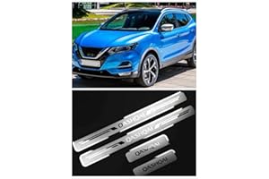 GENETICS YGAODWQ - Striscia decorativa in acciaio per portiera auto, piastra di protezione per battitacco, accessorio di finitura con logo, 4 pezzi