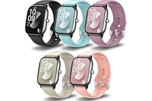 ASDONAL 5 Piezas Correas 20mm Compatible con Amazfit GTS 4/GTS 4 Mini, GTS 3, GTS 2/GTS 2 Mini/GTS 2e, Correa Silicona para Amazfit Bip 3/Bip 3 pro, Bip U/Bip U Pro, Bip S/Bip S Lite, Bip/Bip Lite