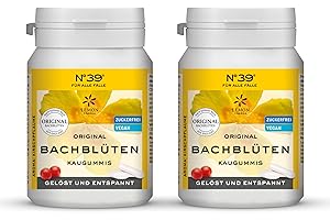 ‎LEMON PHARMA Lemon Pharma Original Bachblüten Kaugummi Notfall Nr. 39, 2 x 60 g, Vegan und Zuckerfrei