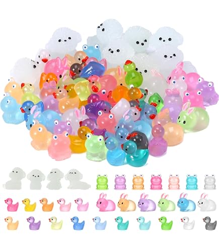 Zomiboo 150 Mini Animali In Resina Luminosi Al Buio – Assortiti, Fluorescenti, Per Terrario, Giardino Fatato E Acquario
