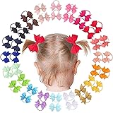 40 pz 2 pollici neonate capelli fiocchi cravatte per capelli piccole mollette per capelli nastro del grosgrain fascia per cap