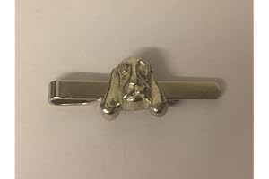 GIFTSFORALL Bassett Hound Dog Head TG476 Made From Fine English Modern Pewter on a Tie Clip (slide) POSTED BY US GIFTS FOR ALL 2016 FROM DERBYSHIRE UK