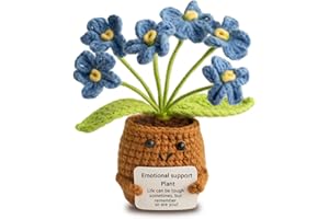 Aruigu Pocket Hug Vergissmeinnicht, Kreative Strickwolle Vergissmeinnicht blau für Freunde Kollegen und Familie, MutmacherGeschenk, Gute Besserung Geschenk, Geschenk zum Abschluss