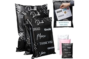 Paket för Vinted med ficka för följesedel, 60 stycken, 3 storlekar, M/L/XL, 100 % opaka, supertåliga, vattentäta, fraktkuvert i plast, kläder, kartong, postpåse