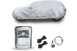 BETHOR Telo Copriauto 4 Stagioni Felpato, Resistente e Impermeabile | Protezione da Vento, Sabbia, Polvere, Pioggia e Neve| Cerniera lato autista (SUV 490x190x180)
