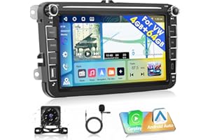 [4G+64G] Motorsi Antoradio para VW/Golf 5 6/Polo/Passat/Seat,Android 15 inalámbrico Carplay Auto Radio,Pantalla táctil de 8'' 2 DIN Car Display con Bluetooth 5.0,Android Auto,Control del Volante,GPS.