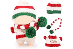 XMBYGY Kleidung für Labubu (für 17/15cm Stehend/Sitzen Puppen)(Keine Puppe) -Mehrere Stil Zubehör Handgefertigte Bekleidung Anziehen Inklusive Kopfbedeckung und Kleidung für Mädchen Frau (CHTS1)