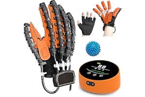XNKLPY Guantes Robot de Rehabilitación Accidente Cerebrovascular Equipo de Rehabilitación de Mano para Parálisis Cerebral de Fisioterapia Mano(Size:Derecha L,Color:Naranja)