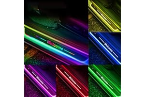 JOYFAN Car Door Sill Plate LED Lights, 7 Color LED Pedal lights Welcome Car Pedal Pathway Light, Waterproof and Non-Slip, Auto-Sensing for All Car Models (2 Front Pedal)