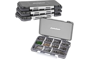 QualyQualy Small Fishing Tackle Box, Lure Tackle Organizer with Removeable Diveders, 2 in 1 Small Fishing Tackle Organizer, Plastic Storage Hook Box, Yellow, 4 Pack (4, Grey)