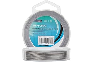 BENECREAT 40m 0.6mm Alambre de 201 Acero Inoxidable Cable Metálico Trenzado por 7 Hilos Accesorios de Manualidad para Diseño de Bisutería