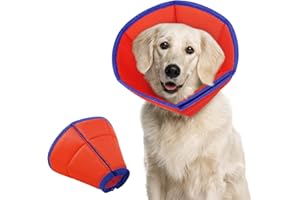 PUZAUKAL Collerette Chien Anti Lechage Collerette Chien Souple et Respirant Collerette pour Chien Réglable Colerette pour Chien Anti Lechage Après L'opération Prévention de la Morsure-Orange(M)