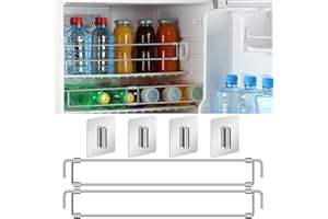 Yaocom 2 Pcs Rv Refrigerator Bars 12.44"-22.63" Adjustable Stainless Steel RV Fridge Tension Rods Refrigerator Accessories Extendable Food and Drink Stabilizers Prevent Messy Spills During Travel