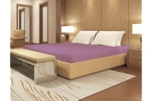 BANZAII TEXTILE INNOVATOR ONLINE Banzaii Lenzuolo sotto con Angoli con Elastico Singolo 100% Puro Cotone Alta Qualità Made in Italy per Materassi 80/90 cm x 190/200 cm, altezza fino a 30 cm Lilla