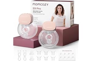 Momcozy S9 Pro Tire Lait Electrique Actualisé, Tire-lait Mains Libres Avec Batterie à Longue Durée et écran LED, Tire Lait Portable Avec 2 Modes et 9 Niveaux - 24mm (Rose, 2 Pack)