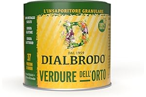 DIALBRODO Verdure dell’Orto, Insaporitore Granulare Vegetale, con 5 Ortaggi Selezionati, Barattolo da 150gr