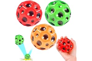 FGen Astro Jump Ball, 3PCS Moon Ball Hohe Springender Gummiball Sprünge Gummiball Space Ball EIN Knallendes Geräusch Machen Mini Bouncing Ball Toy for Kids Party Gift