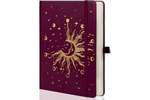 MGGAO Sun & Moon Journals for Women Men, A5 Hardcover Notebooks for Writing for Work, Travel, School,318 Numbered Pages, 14.7 x 21.4 cm