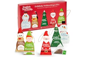 ‎ENGLISH TEA SHOP ETS - BIO Wintertee Box "Fröhliche Weihnachtsgesellen", Tee Geschenk, Wichtelgeschenk, 10 Tee Figuren