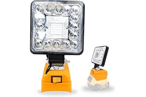 TEETOK LED Work Light for DEWALT 20V MAX Battery, 27W 2850LM LED Flood Light with Low Voltage Protection, For Garage Working, Outdoors, Emergencies and Job Site Lighting(Battery not Included)