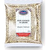 Grani di Pepe Bianco Intero in Busta da 100 gr - Coltivazione 100% Naturale - Raccolta Tardiva Qualità Premium | Gluten Free 