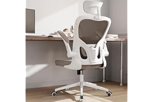 MONHEY Silla de Oficina Ergonómica,de Escritorio con Respaldo Alto y Malla, Brazos Abatibles, Soporte Lumbar y Reposacabezas Ajustables, Silla Giratoria para Oficina en Casa, Dormitorio o Estudio