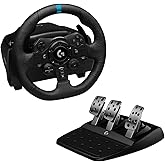Logitech G G923 Driving Force Yarış Direksiyonu, Aşamalı Fren Pedalı, Al&uuml;minyum, &Ccedil;elik ve Deri Yapı, PS3/PS4/PS5/PC ile Uyuml