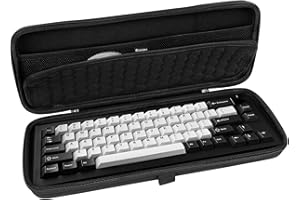 Linkidea Étui de voyage rigide pour clavier compact 65 %, ordinateur 68 touches sans fil/filaire - Sac de rangement compatible avec Keychron Q2 V2 Corsair K65 PRO ASUS ROG Falchion NX 65 %
